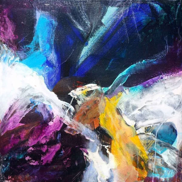 Walter Mikes: „Inner Feelings“, 2019, Gouache und Chinesische Tusche auf Leinwand, gefirnisst, 60x60x4cm