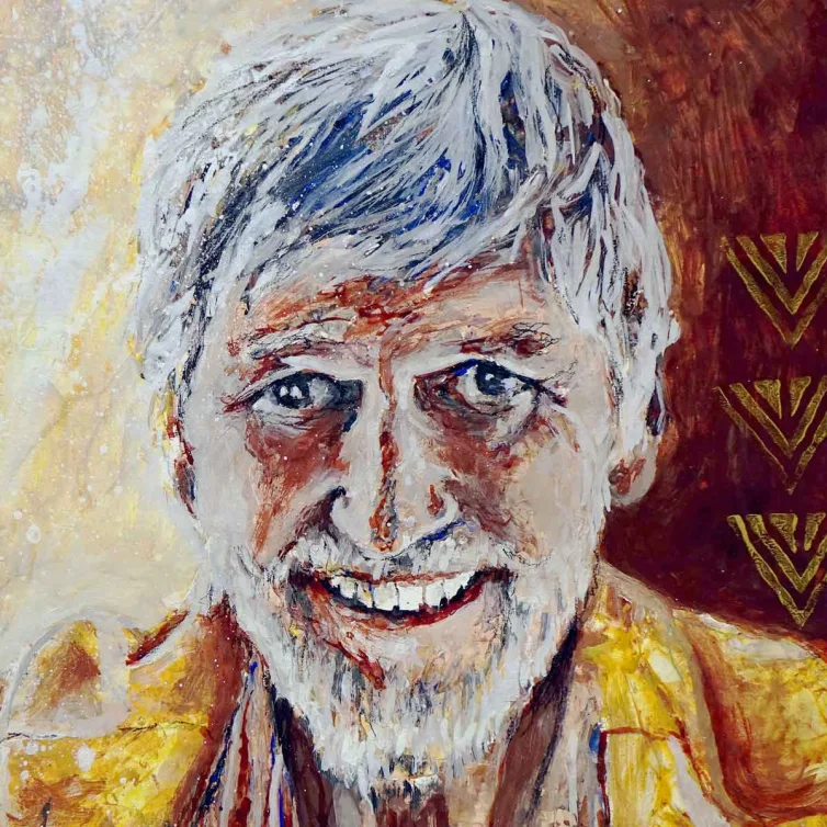 Walter Mikes: "Josef", 2016, Chinesische Tusche auf Fabriano-Karton, 30x30cm