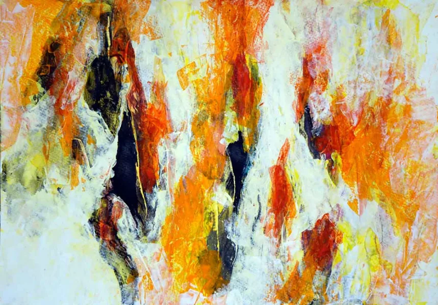 Walter Mikes „My Inner Light“, 2016 Gouache und chinesische Tusche auf Doree-Aquarellpapier 35x50cm, mit Rahmen 43x58cm