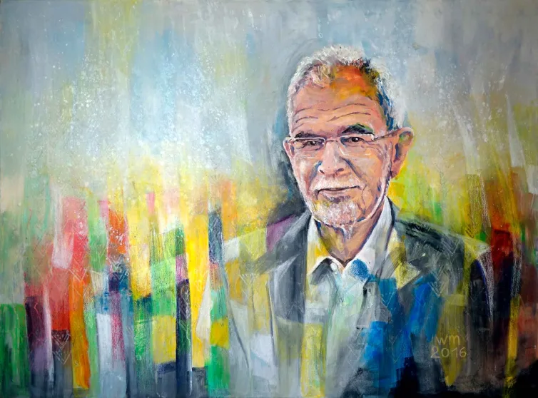 Walter Mikes: „Was alles möglich ist“, 2016, Acryl und Ölpastell auf Leinwand, 91x122cm