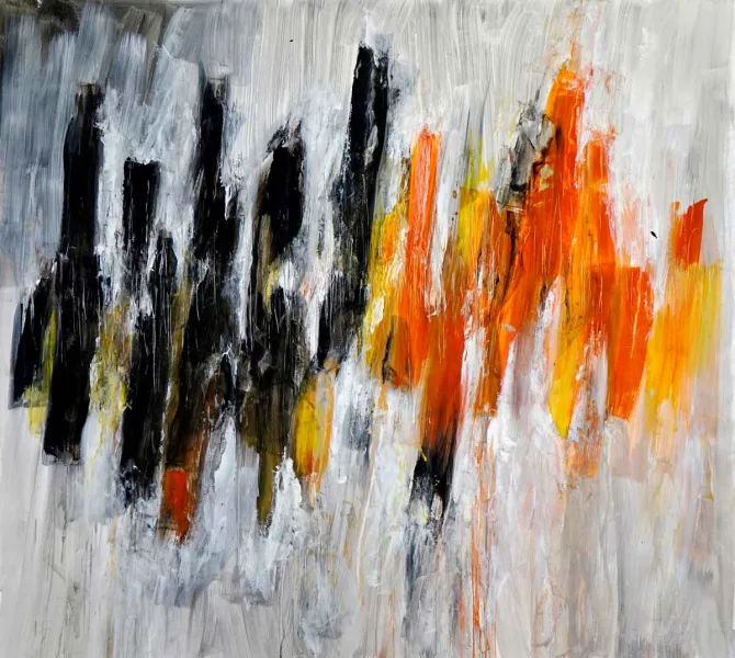 Walter Mikes: „Rhythm of my Heart“, 2014, Gouache auf Fabriano-Papier 135x151cm, mit Rahmen, 145x161cm