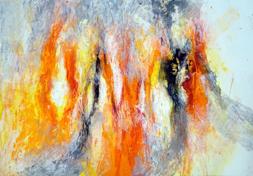 Walter Mikes: „Don’t Hesitate“, 2016, Gouache und chinesische Tusche auf Doree-Aquarellpapier 35x50cm, mit Rahmen 43x58cm