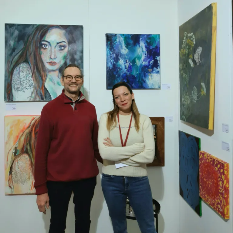 Walter Mikes mit Marina Volpi, Artexpertise Firenze, auf der 24. Internationalen Kunstmesse ART Innsbruck
